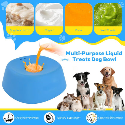 Pet Slow Feeder Non-Slip Spherical Dog Licking Bowl Anti-Choking Dog Bowl Lick Toy For Liquid Treats Bone Broth Yogurt